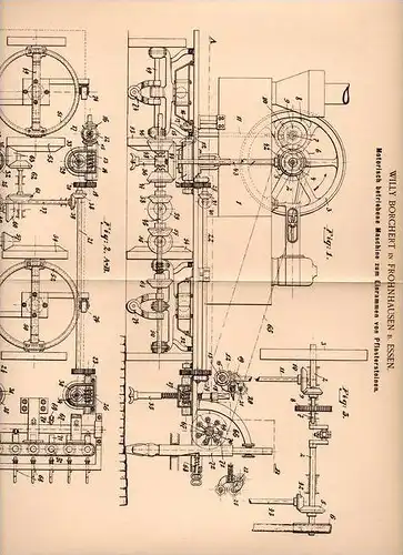 Original Patentschrift - Willy Borchert in Frohnhausen b. Essen , 1902 , Maschine zum Einrammen von Pflasterstein !!!