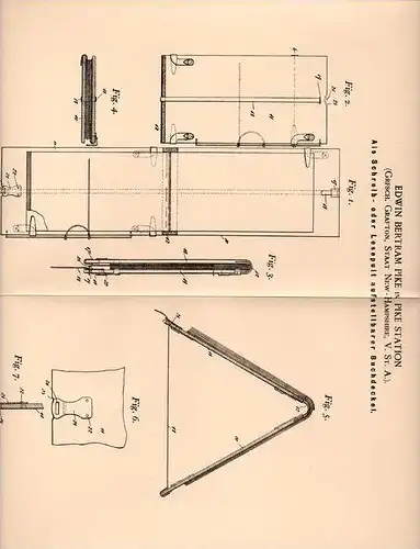 Original Patentschrift - Edwin Pike in Pike Station , Grafton , New Hampshire , 1900 , Schreib- und Lesepult , Pult !!!