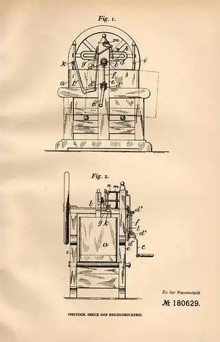 Original Patentschrift - C. Zimmermann in Niederschönhausen b. Berlin , 1905 , Drehrolle !!!