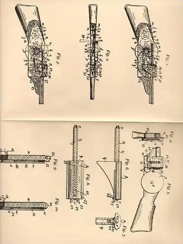 Original Patentschrift - J. Esser und F. Barratt in Hornsey und Wood Green ,1905, Feuerwaffe , Pistol , Gewehr , Pistole