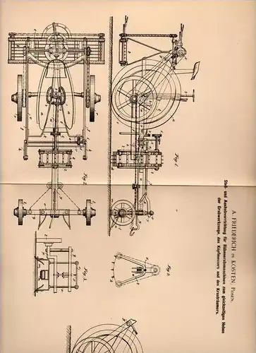 Original Patentschrift - A. Friederich in Kosten i. Posen , 1899 , Apparat für Rüben - Erntemaschinen , Landwirtschaft !