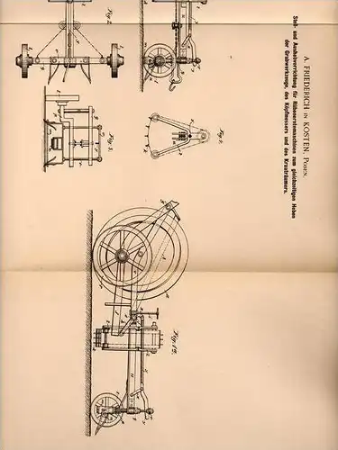 Original Patentschrift - A. Friederich in Kosten i. Posen , 1899 , Apparat für Rüben - Erntemaschinen , Landwirtschaft !