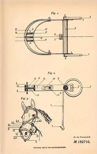 Original Patentschrift - P. Feledi in Kézdivásárhely und Kecskemét , Ungarn , 1905 , Apparat für Pferde , Zugtiere !!!