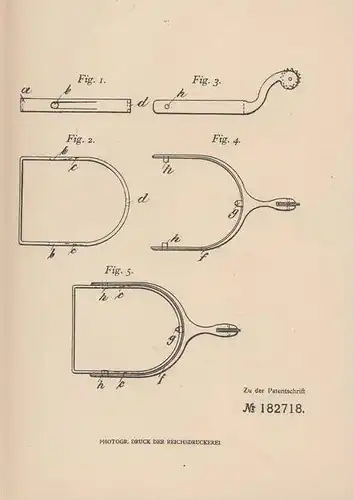 Original Patentschrift - E. Zingler in Haselhorst b. Spandau , 1906 , lösbare Befestigung für Sporen , Reiter , Pferd !!