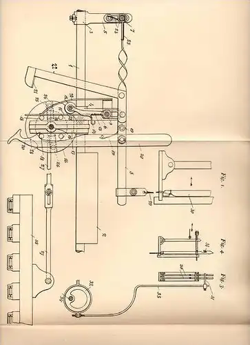 Original Patentschrift - Gebhardt Dür in Grulich , Böhmen , 1906 , Broschierantrieb für Webstuhl , Weberei !!!