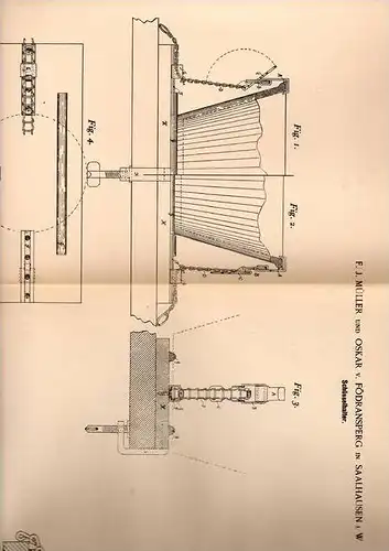 Original Patentschrift - Oskar von Födransperg in Saalhausen i.W., 1901 , Schüsselhalter mit Ketten !!!