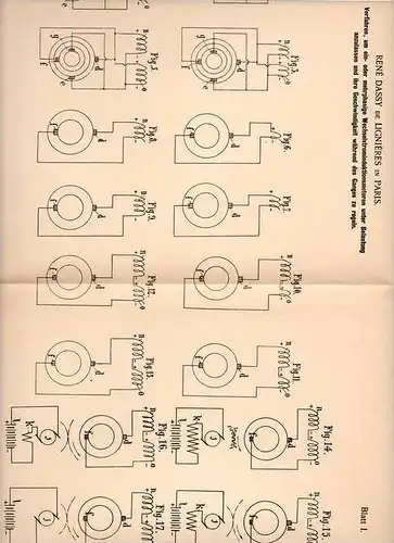 Original Patentschrift - René Dassy de Ligniéres in Paris , 1901 , Wechselstrom - Induktionsmotor , Regelung !!!