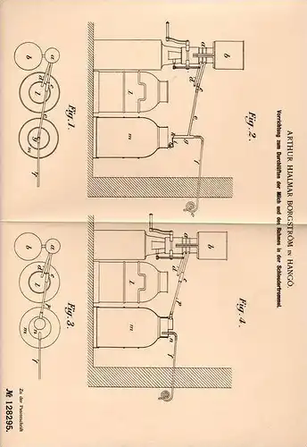 Original Patentschrift - A. Borgström in Hangö , Finnland , 1901 , Schleudertrommel für Butter , Lüftung , Milch !!!