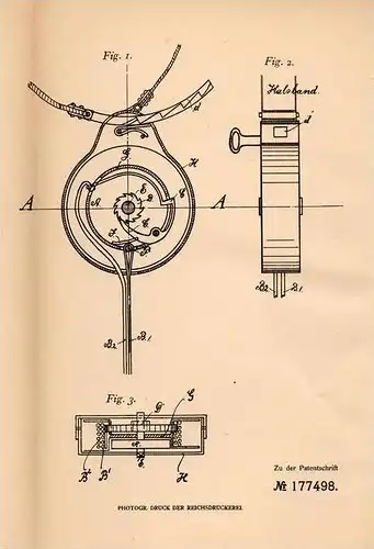 Original Patentschrift - N. Kostanski in Emanuelssegen b. Kattowitz , 1905 , Hundeleine mit Federtrommel !!!