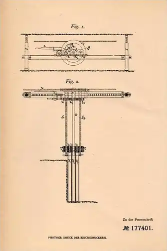 Original Patentschrift - Dr. Louis Tübben in Friedrichsthal a. Saar , 1905, Erzeugung des Vorschubes bei Bohrmaschinen !