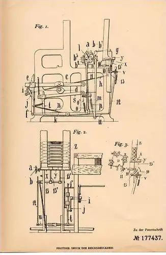 Original Patentschrift - Henry le Mire in Pont Audemer , 1904 , Schützenauswechsler für Revolver - Webstuhl , Weberei !!