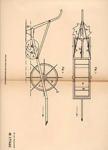 Original Patentschrift - H. Lührs in Bokelah b. Bremervörde , 1905 , Torfgrabenpflug mit liegendem Messer , Torf !!!