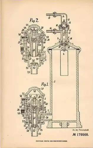 Original Patentschrift - P. Schiffner in Ehrenfriedersdorf i. Sa. , 1905, Steuerung für hydraulische Drucklufterzeuger !