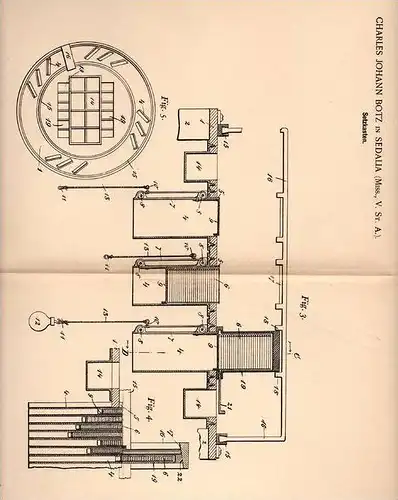 Original Patentschrift - Ch. Botz in Sedalia , Missouri , 1899 , Setzkasten , Lettern , Druckerei !!!