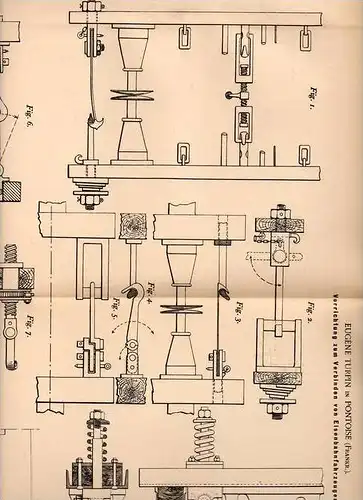 Original Patentschrift - E. Turpin in Pontoise , 1901 , Verbindung für Eisenbahn !!!