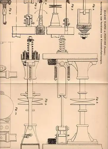 Original Patentschrift - E. Turpin in Pontoise , 1901 , Verbindung für Eisenbahn !!!