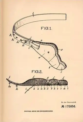 Original Patentschrift - A. Effenberger in Friedeburg b. Freiberg i.S., 1905 , Pelotte für Bruchbänder  , Bruch !!!