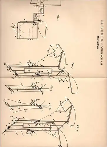 Original Patentschrift - Flugapparat , Flugzeug , 1902 , Th. Müller in Offenbach a. Main !!!