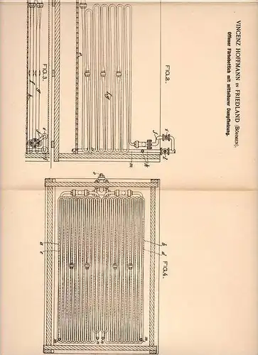 Original Patentschrift - V. Hoffmann in Friedland i. Böhmen , 1902 , Färbebottich mit Dampfheizung , Frydlant !!!