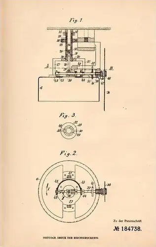 Original Patentschrift - Hans Walder in Meilen - Zürich , 1906 , Zeigereinsteller für Geschwindigkeitsmesser , Tacho !!!