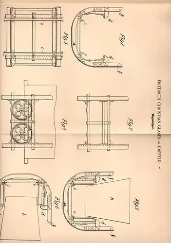 Original Patentschrift - F. Glaser in Brefeld b. Sulzbach , 1902 , Wagenkipper für Bergbau , Bergwerk , Lore !!!