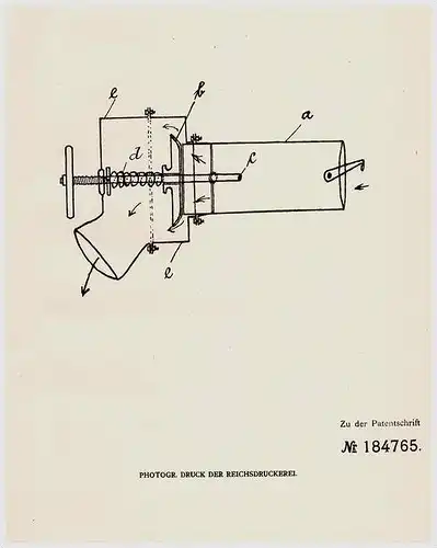 Original Patentschrift - O. Horn in Rathsdorf b. Pr. Stargard , 1906 , Ventil für Gährungsbetriebe , Brauerei !!!