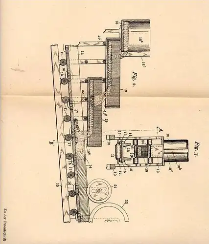 Original Patentschrift - O. Potter in Downers Grove , County of Dupage , 1906 , Apparat zum Gießen von Stahl !!!