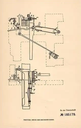 Original Patentschrift - G. Obst in Peterswaldau i. Schlesien , 1906 , Apparat für Webstuhl , Weberei !!!