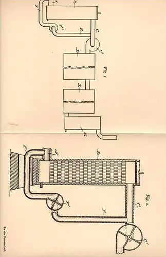 Original Patentschrift - H. Hegeler in La Salle , Illinois , 1904 , Schwefelsäure beim Bleikammerverfahren !!!