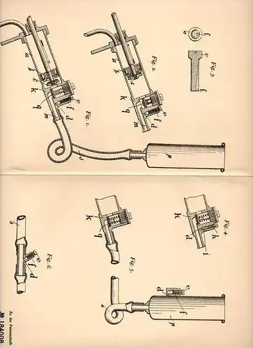 Original Patentschrift - H. Ohlhaver in Büchen b. Hamburg , 1906 , Melkmaschine , Melker , Kühe , Melken !!!