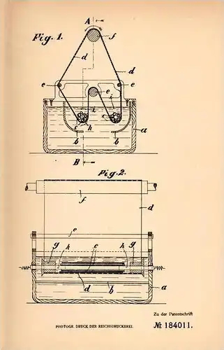 Original Patentschrift - Union GmbH für Metallindustrie in Fröndenberg a. Ruhr , 1906 , Galvanisieren von Drähten !!!