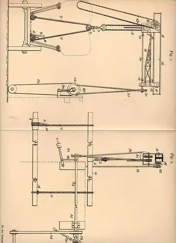 Original Patentschrift - H. Hansen in Oster - Langstedt , 1904 , Aufzug für Heu und Getreide in Scheune , Tenne !!!
