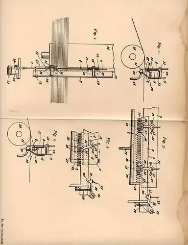 Original Patentschrift - R. Pluzanski in Stomporkow , 1904 , Kettenfadenwächter für Webstuhl , Weberei!!!