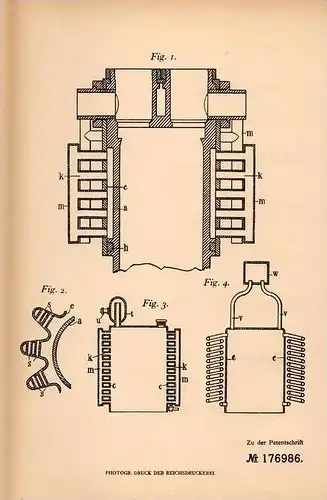 Original Patentschrift - G. Green in Bexhill on Sea , 1905 , Kühlmantel für Explosionskraftmaschinen !!!