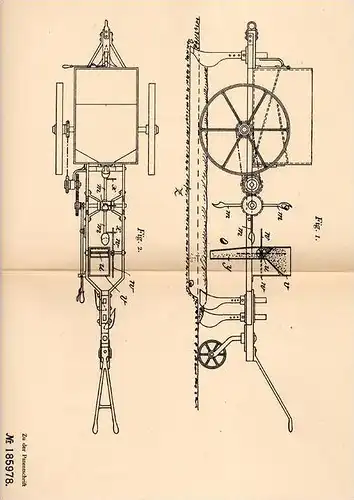 Original Patentschrift - K. Hennecke in Hohenbüchen b. Delligsen i. Braunschweig , 1906 , Kartoffellegemaschine  !!!