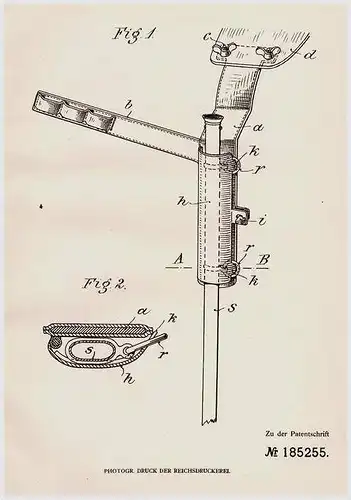 Original Patentschrift - Halter für Säbel , Degen , Schwert , 1906 , J. Spalteneder in München !!!