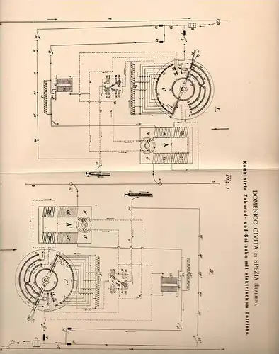 Original Patentschrift - Domenico Civita in La Spezia , Ital., 1898 , Seilbahn , Schwebebahn , Bergbahn !!!