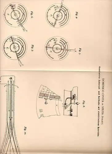 Original Patentschrift - Domenico Civita in La Spezia , Ital., 1898 , Seilbahn , Schwebebahn , Bergbahn !!!