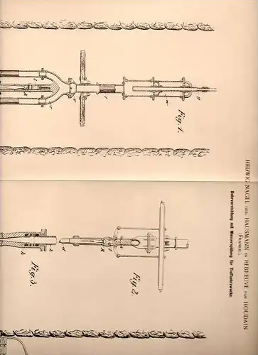 Original Patentschrift - H. Nagel in Rebreuve par Houdain , 1902 , Bohrapparat für Tiefbohrung , Erdbohrer , Bohrer !!!