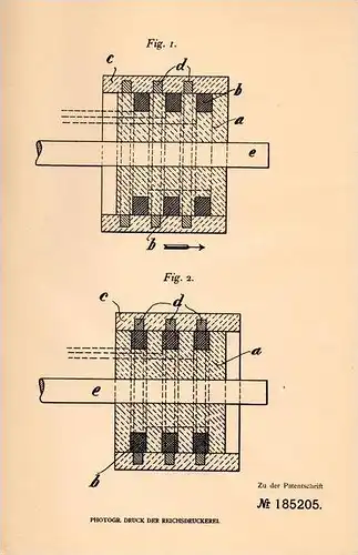 Original Patentschrift - J. Bruncken in Bergerhof b. Radevormwald , 1906 , Anlasser für Induktionsmotoren !!!