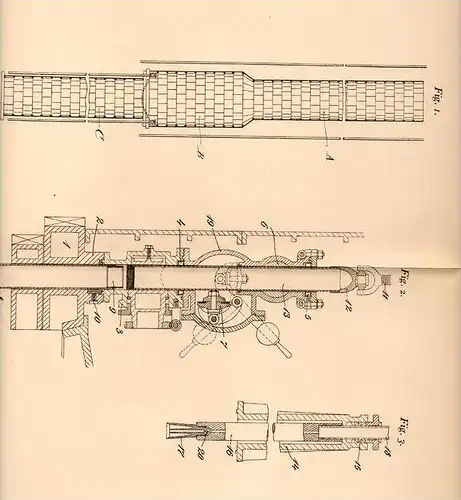 Original Patentschrift - Fa. C. Winter in Kamen , Westf., 1904 , Apparat zum Schachtabteufen mit Gefrierverfahren !!!