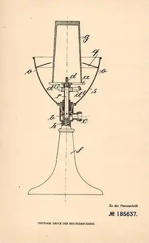 Original Patentschrift - H. Hammerschmidt AG in Sürth b. Cöln , 1906 , Apparat zum Reinigen von Trinkgefäßen !!!