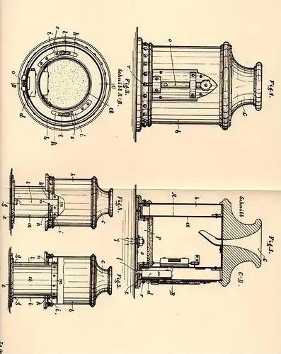 Original Patentschrift - Opferstock , Gotteskasten , 1906 ,G. Christian in Erlangen , Kirche , Gottesdienst !!!