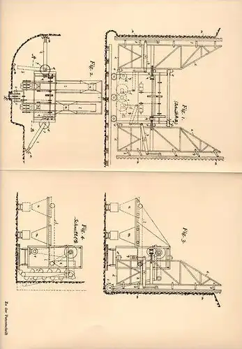 Original Patentschrift - Gruhl 'sches Braunkohlewerk in Brühl b. Cöln , 1905 , Tagebau - Abbaumaschine für Braunkohle !!