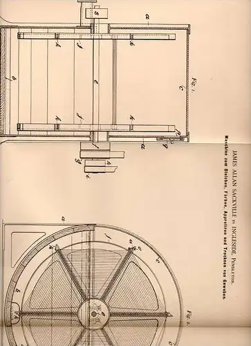 Original Patentschrift - J. Sackville in Ingleside , Pendleton , 1901 , Maschine zum Bleichen und Färben von Gewebe !!!