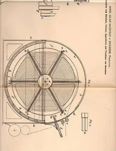 Original Patentschrift - J. Sackville in Ingleside , Pendleton , 1901 , Maschine zum Bleichen und Färben von Gewebe !!!