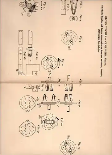 Original Patentschrift - Georg Stecher in Crailsheim , Württ. , 1901 , selbsttätige Kupplung für Eisenbahn !!!