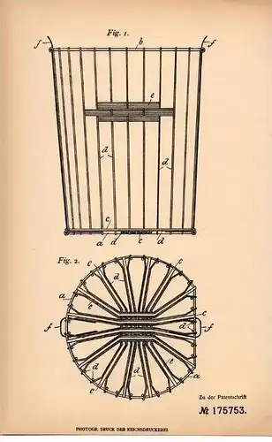 Original Patentschrift - G. Krüger in Stargard i. Pommern , 1905 , Tragkorb aus Weiden- oder Rohrgeflecht , Korb !!!