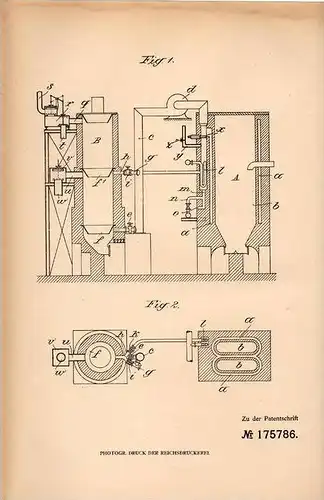 Original Patentschrift - Oberbayerische Kokswerke in Beuerberg b. Eurasburg , Isartalbahn , 1905 , Schachtofen für Torf