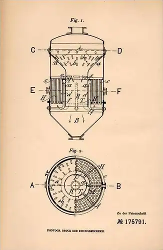 Original Patentschrift - Erich von Seemen in Rheinfelden , 1905 , Verdampfer , Verdampfeinrichtung !!!